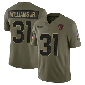 Youth Arizona Cardinals Wydett Williams Jr. Olive Limited 2025 Salute to Service Jersey By Nike